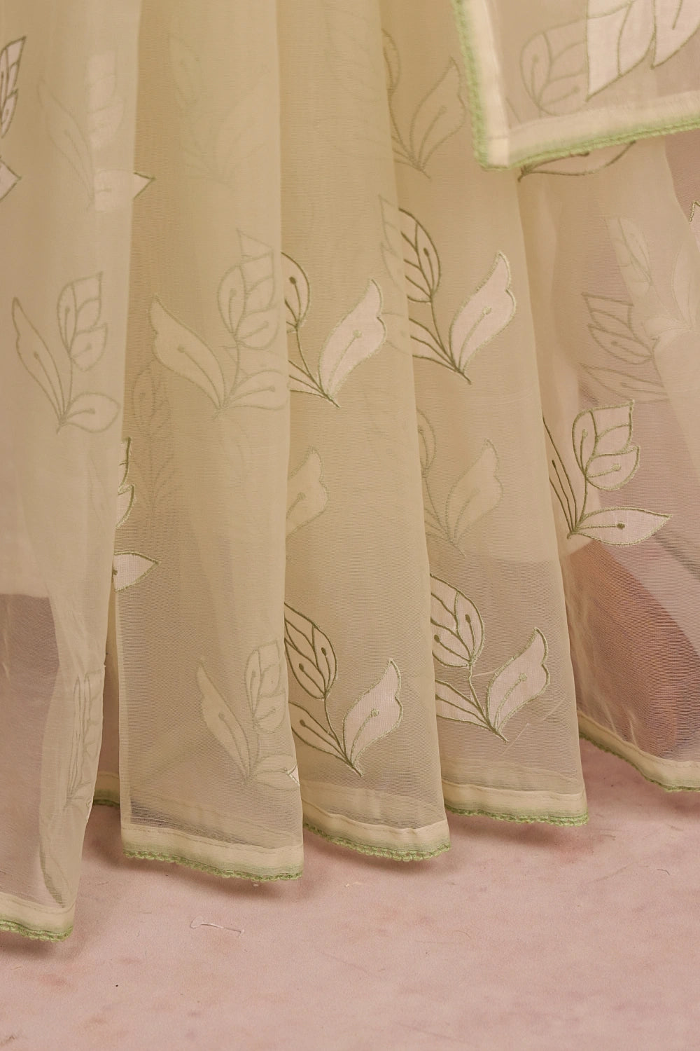 Light Pista Green Tissue Organza Saree