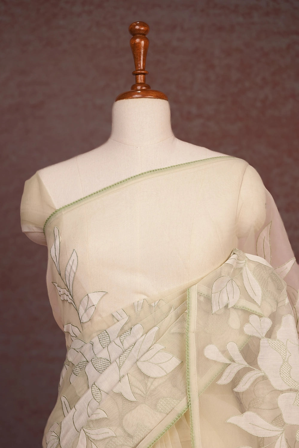 Light Pista Green Tissue Organza Saree