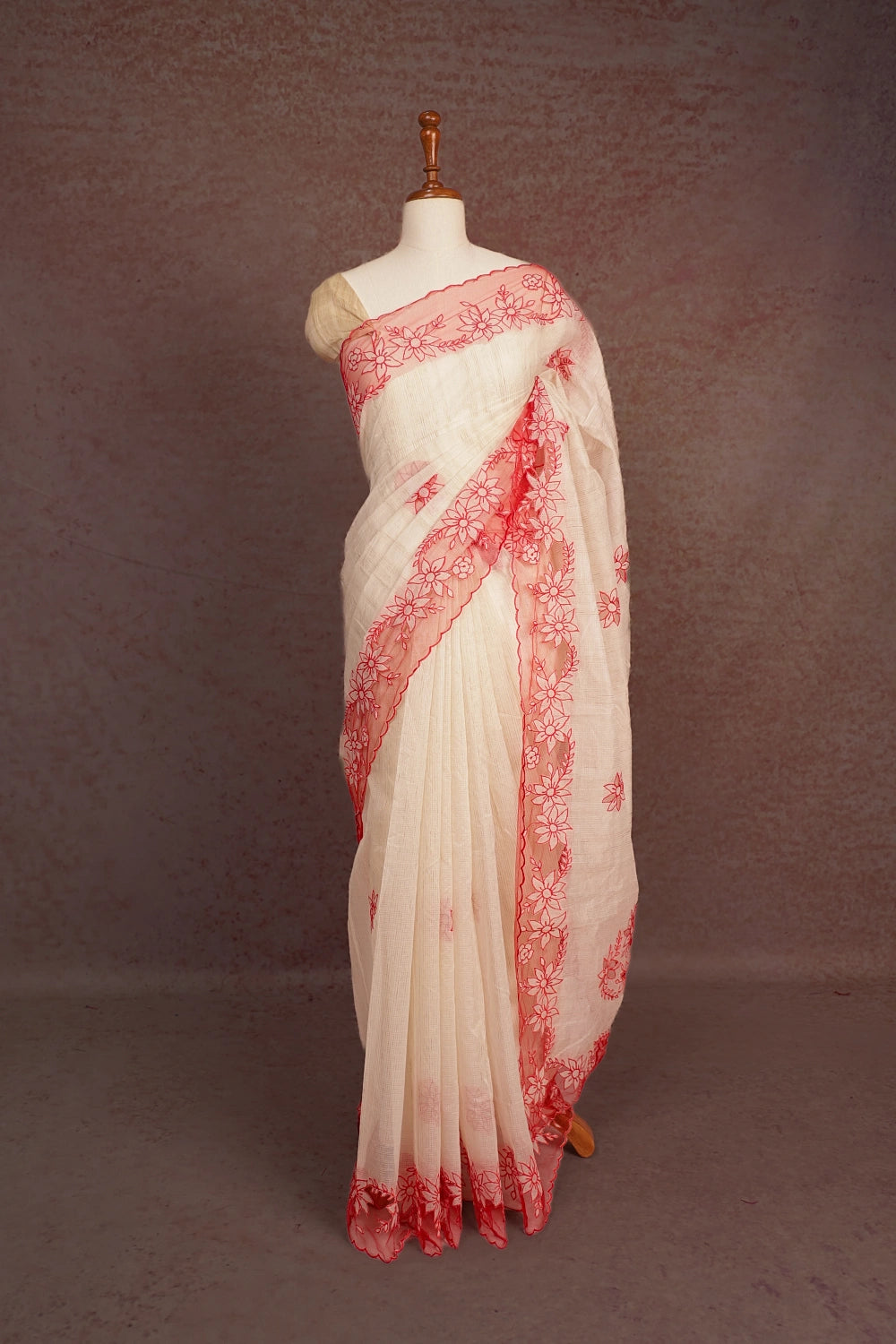 Cream Tissue Kota Saree