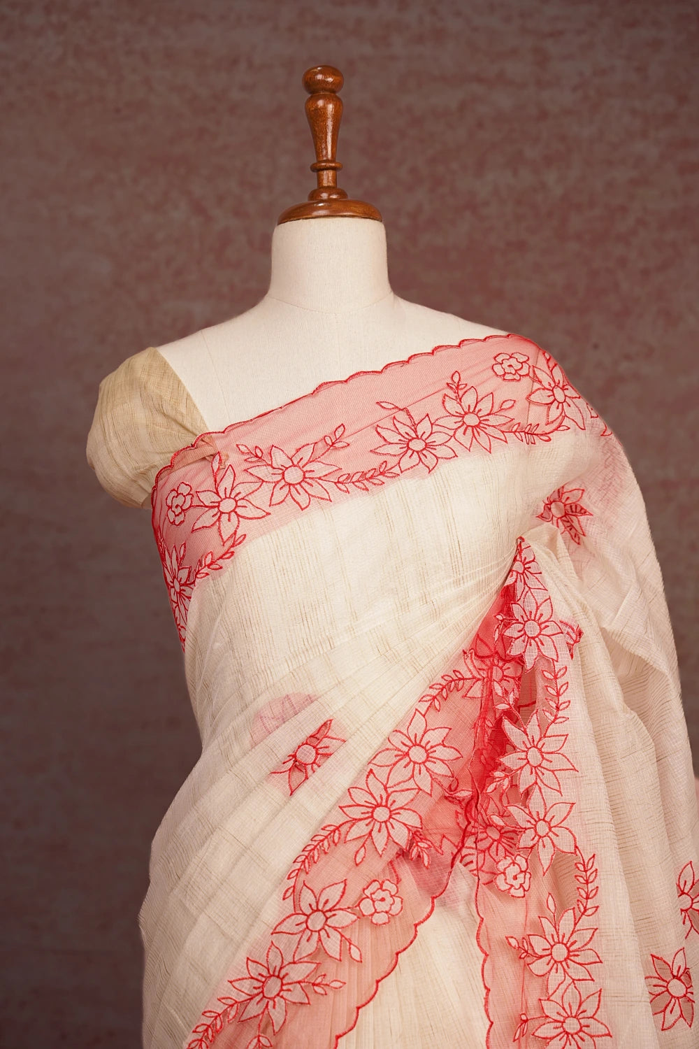 Cream Tissue Kota Saree