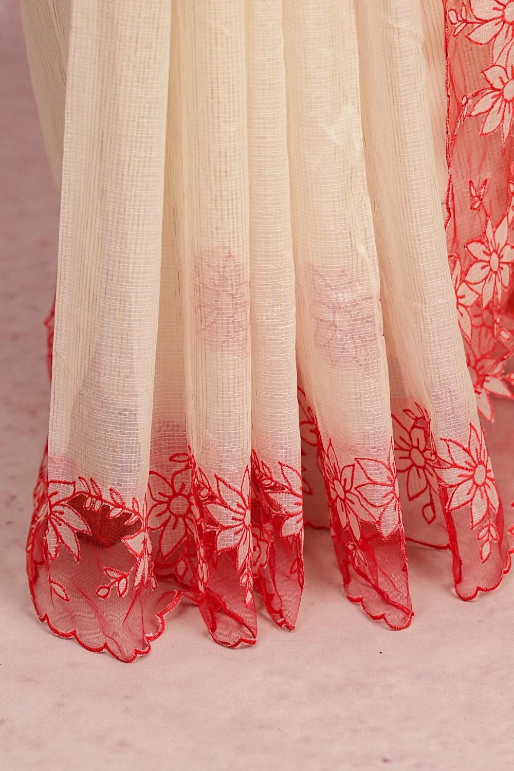 Cream Tissue Kota Saree
