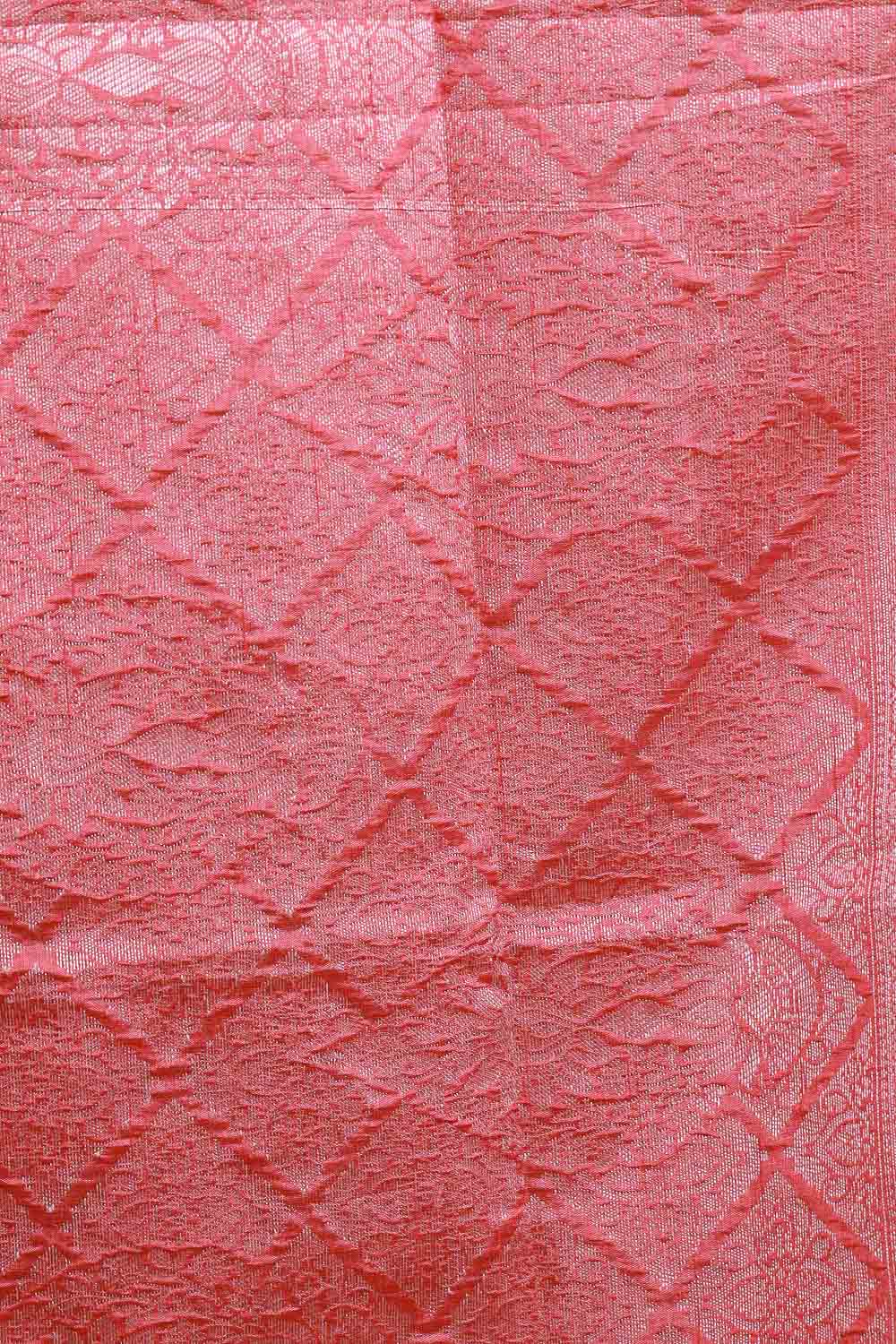 Dark Peach Semi Tussar Saree