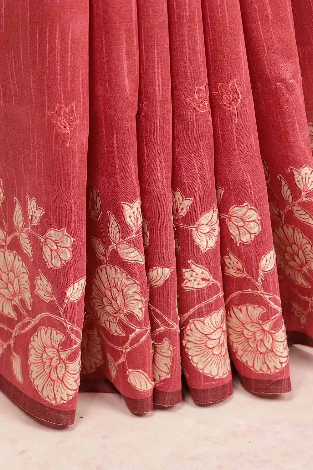 Onion Pink Semi Jute Silk Saree