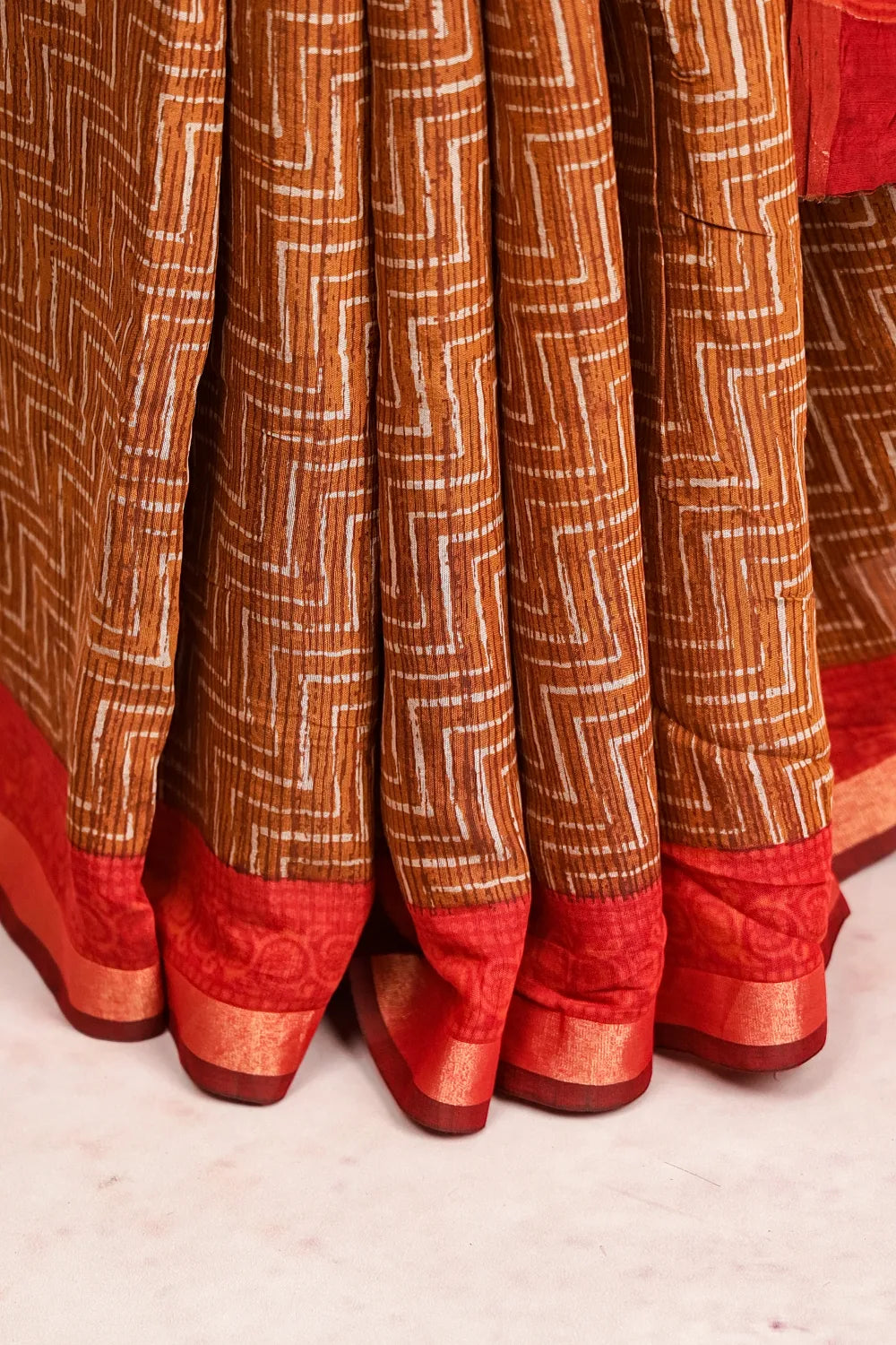 Caramel Shade Semi Chanderi Saree
