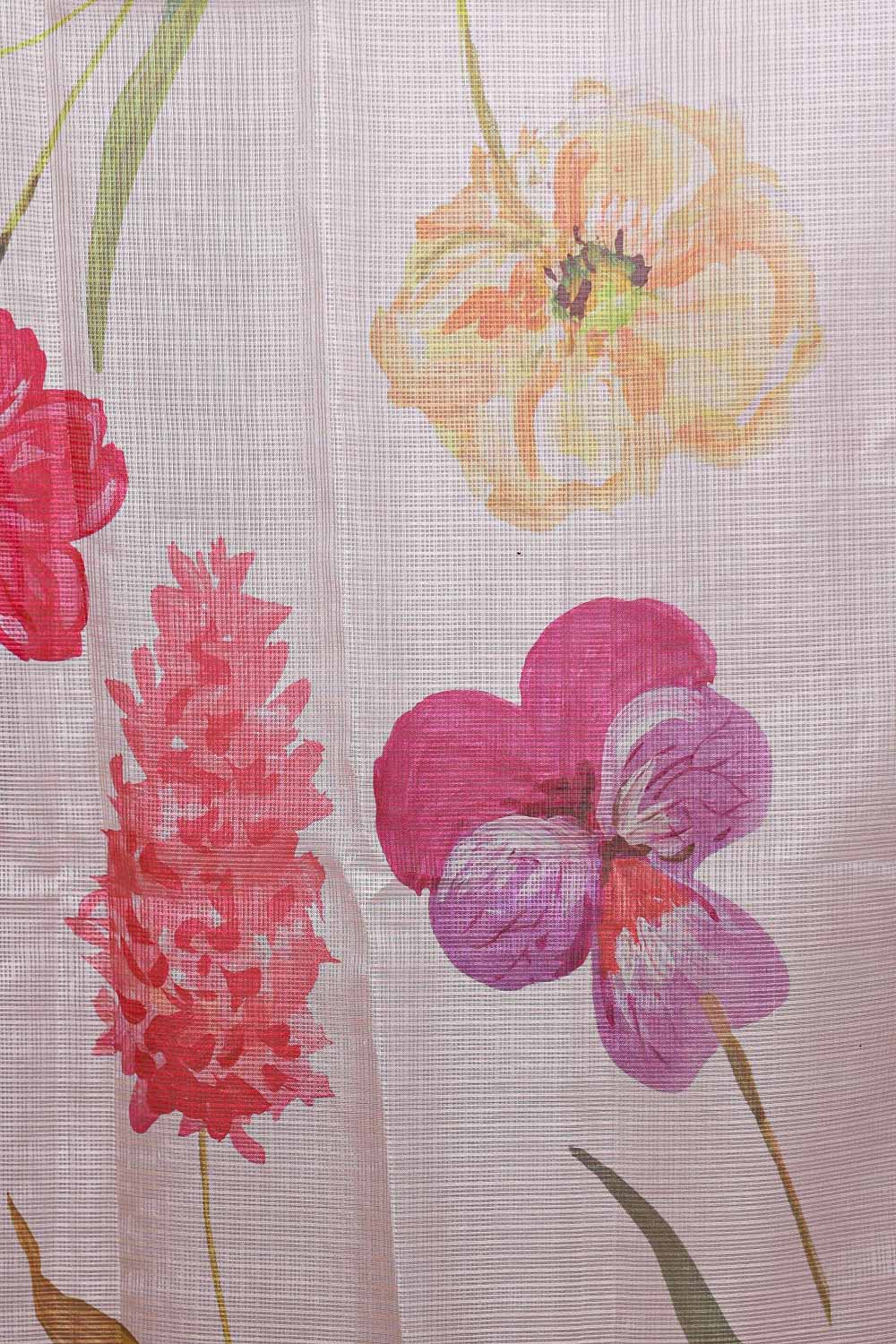 Lavender Net Kota Saree