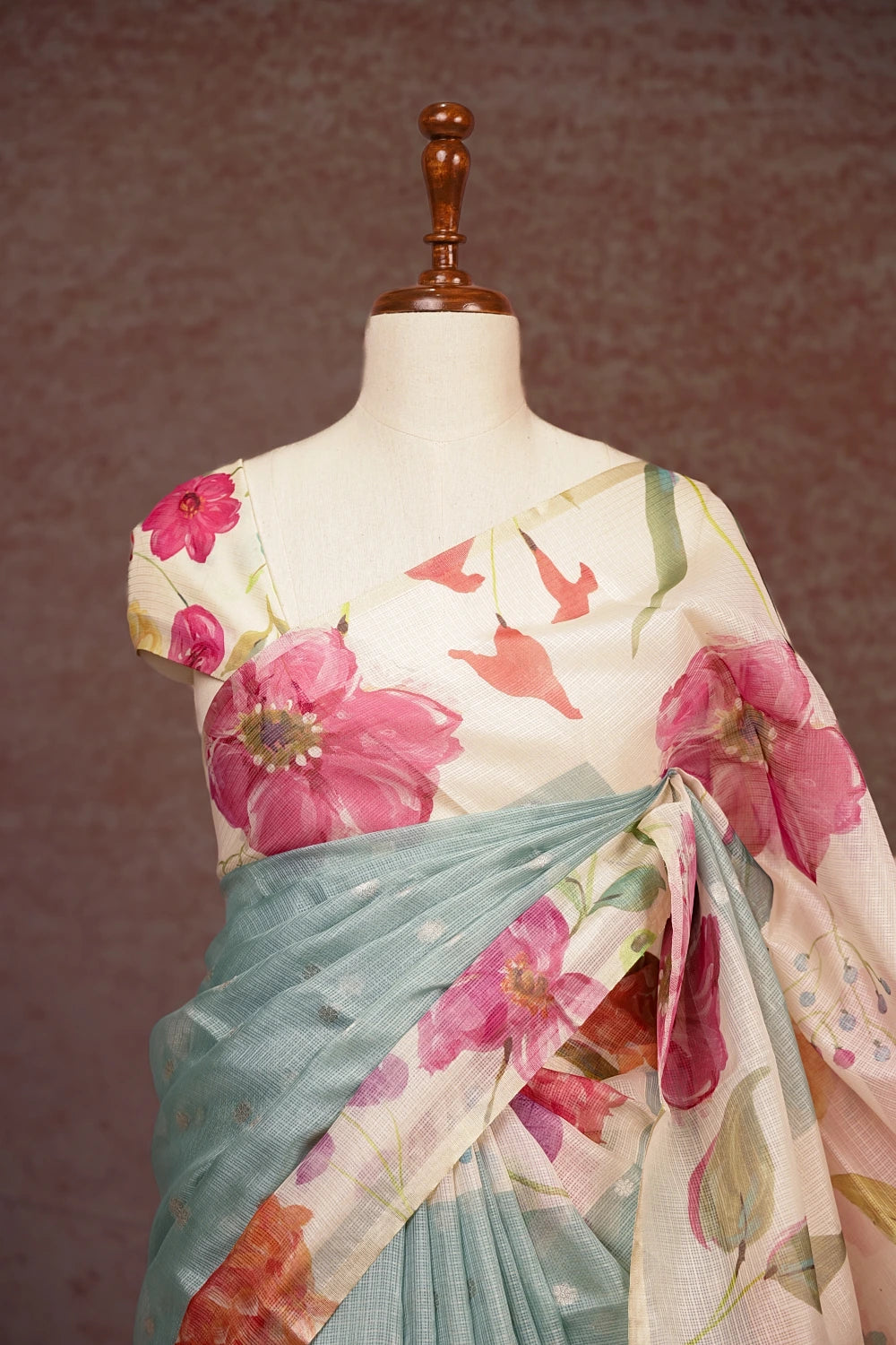 Pastel Green Silky Kota Saree