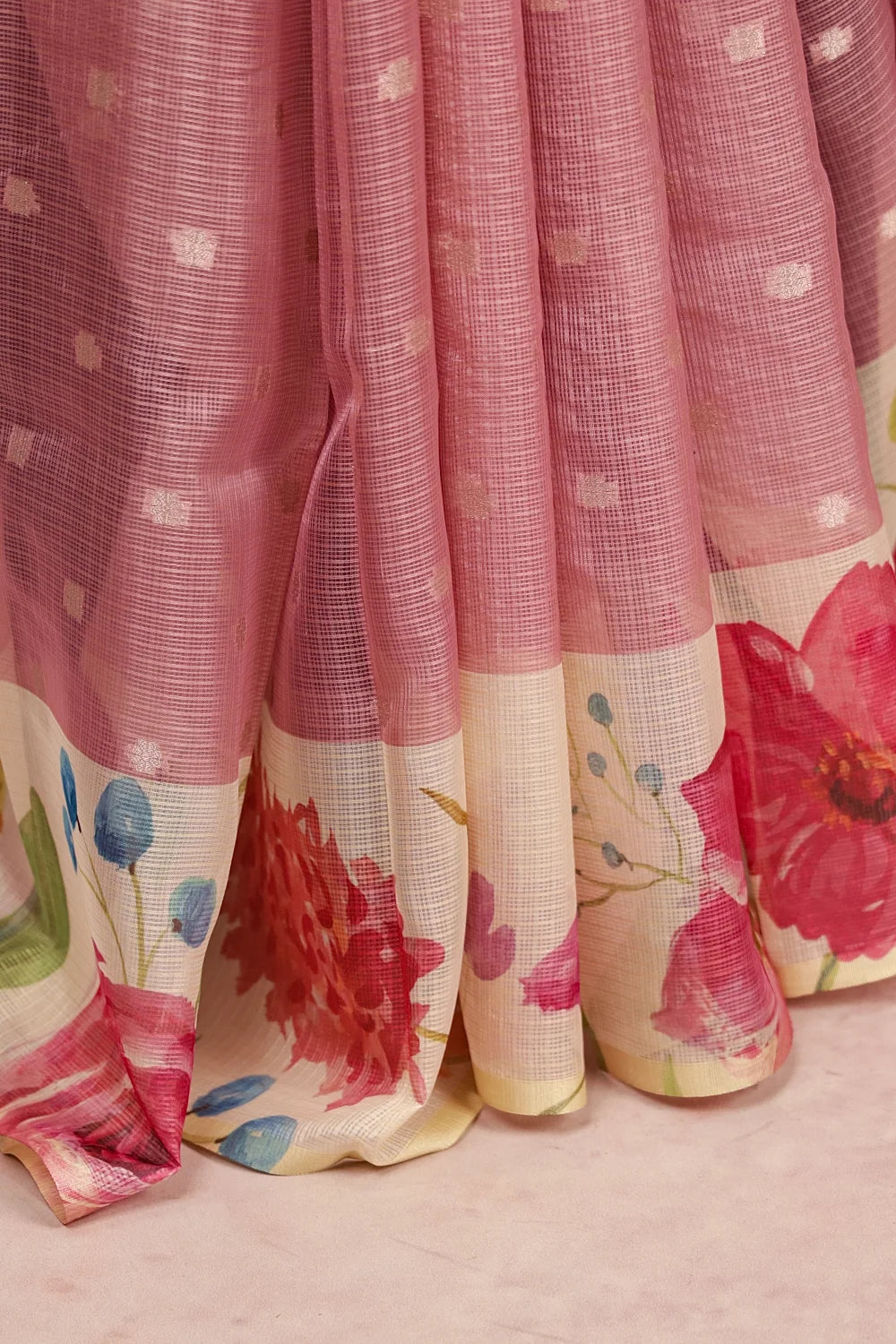 Pastel Lavender Silky Kota Saree