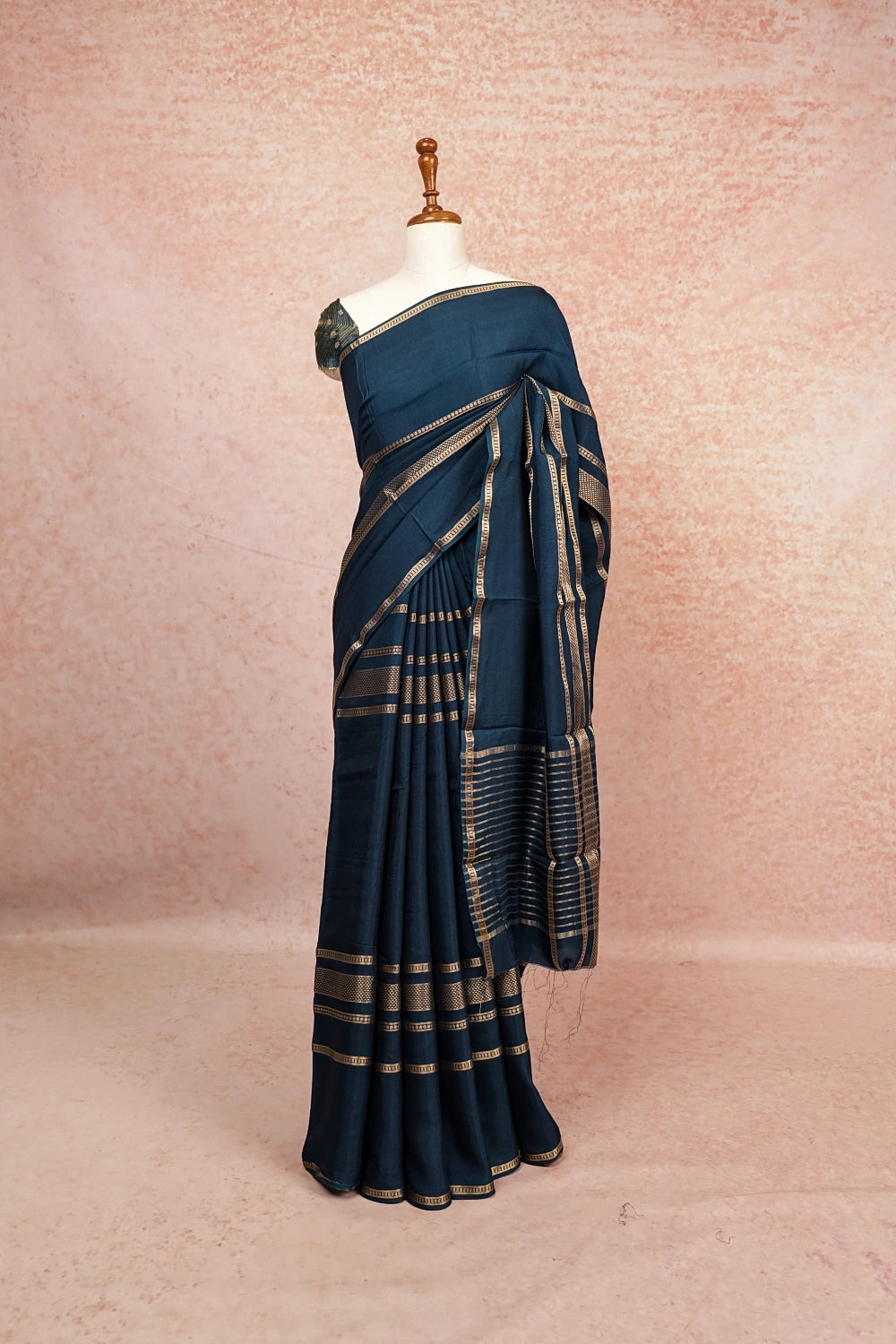 Peacock Blue Binny Silk Saree
