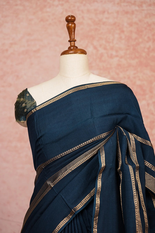 Peacock Blue Binny Silk Saree