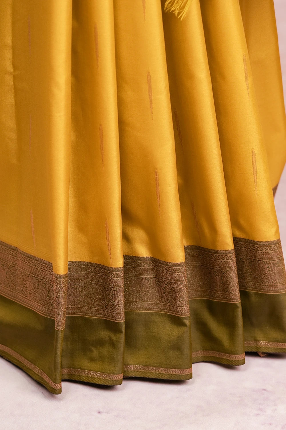 Olive Gold Semi Silk Saree