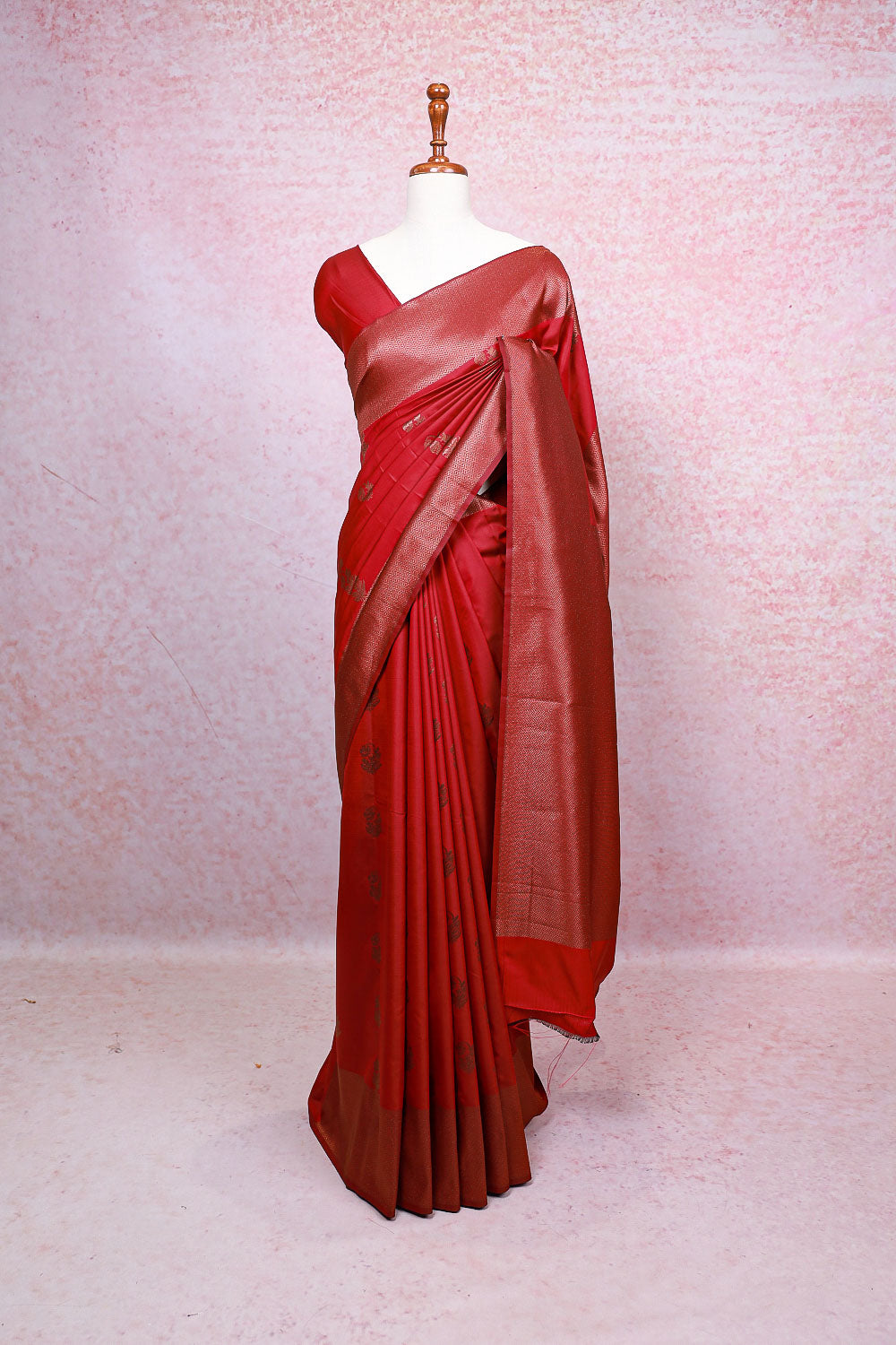 Maroon Semi Silk Saree