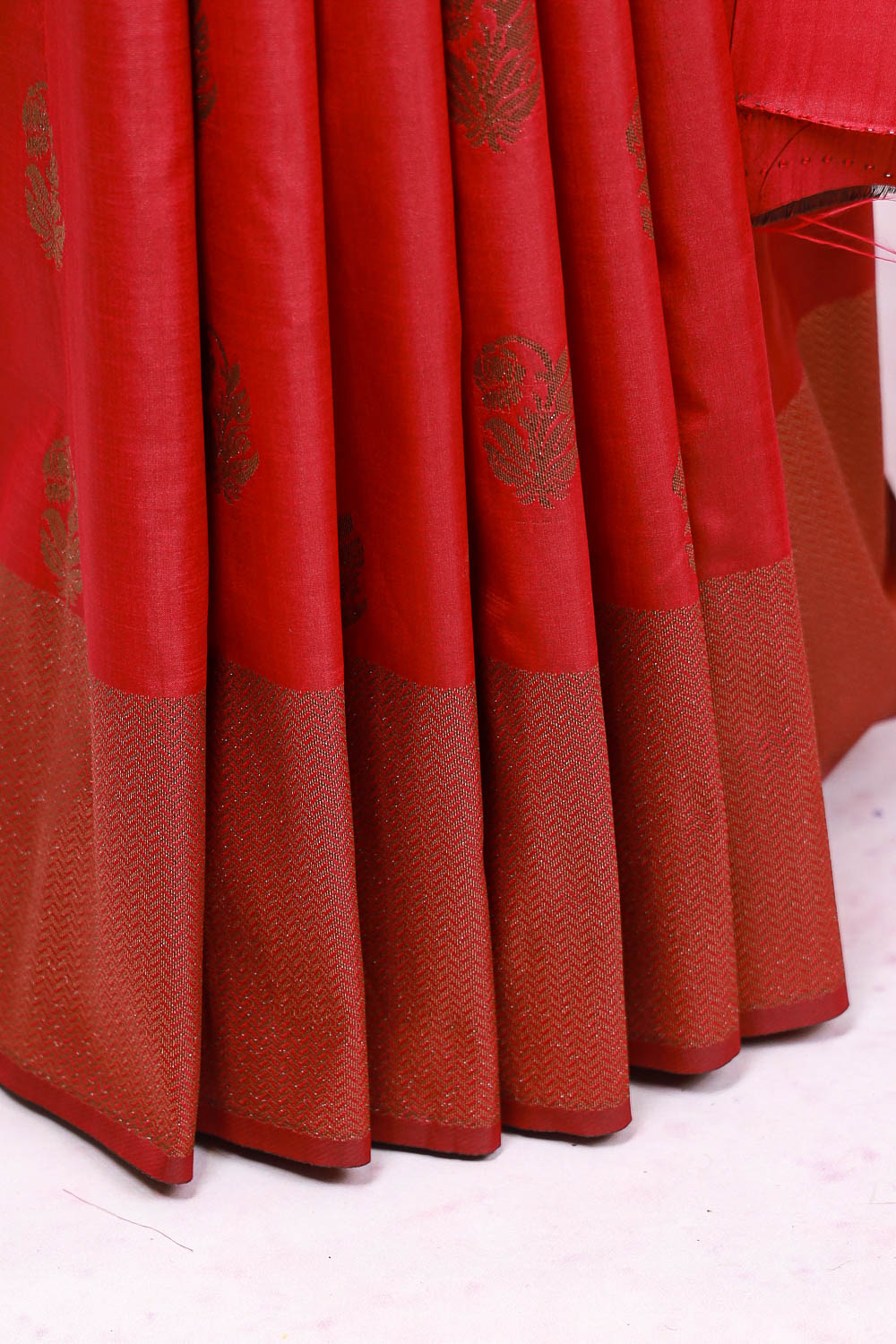 Maroon Semi Silk Saree