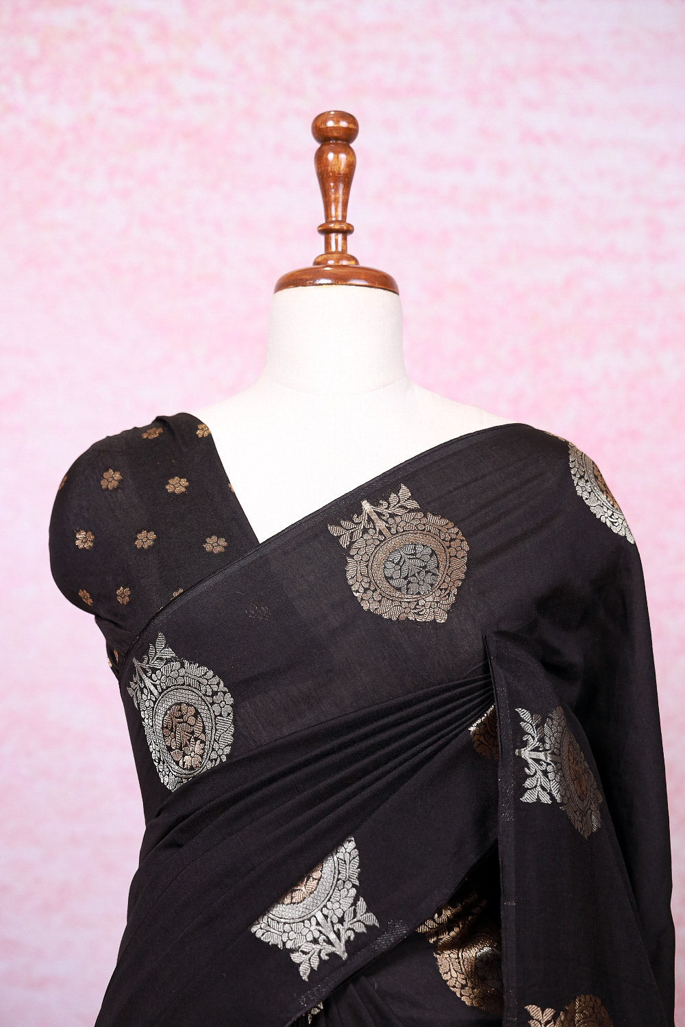 Black Semi Silk Saree - Seematti