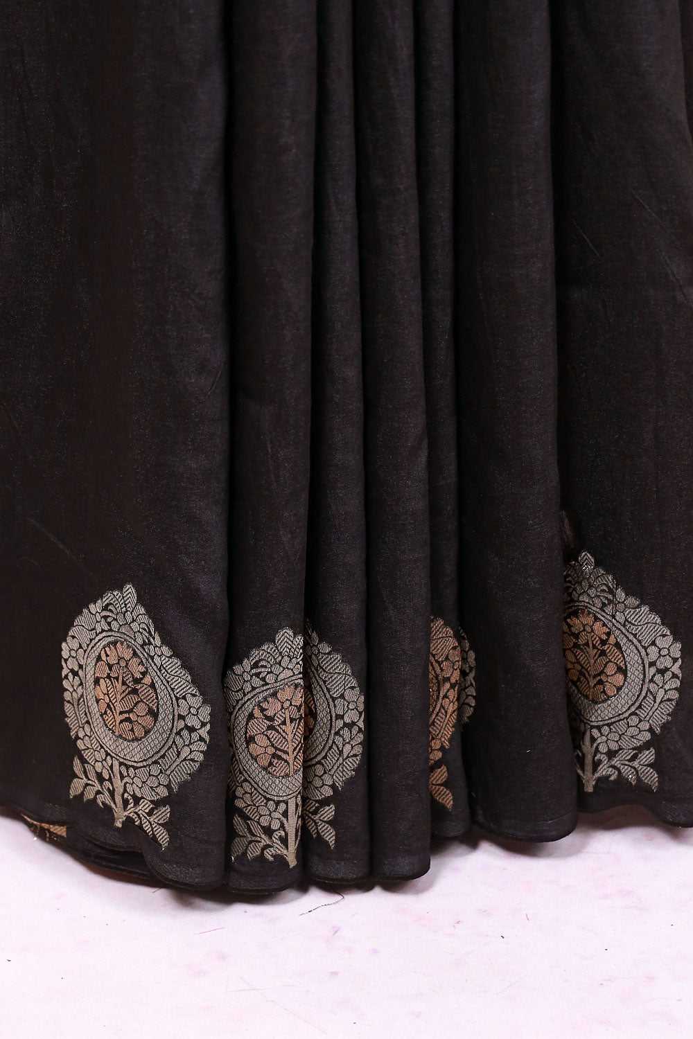 Black Semi Silk Saree - Seematti