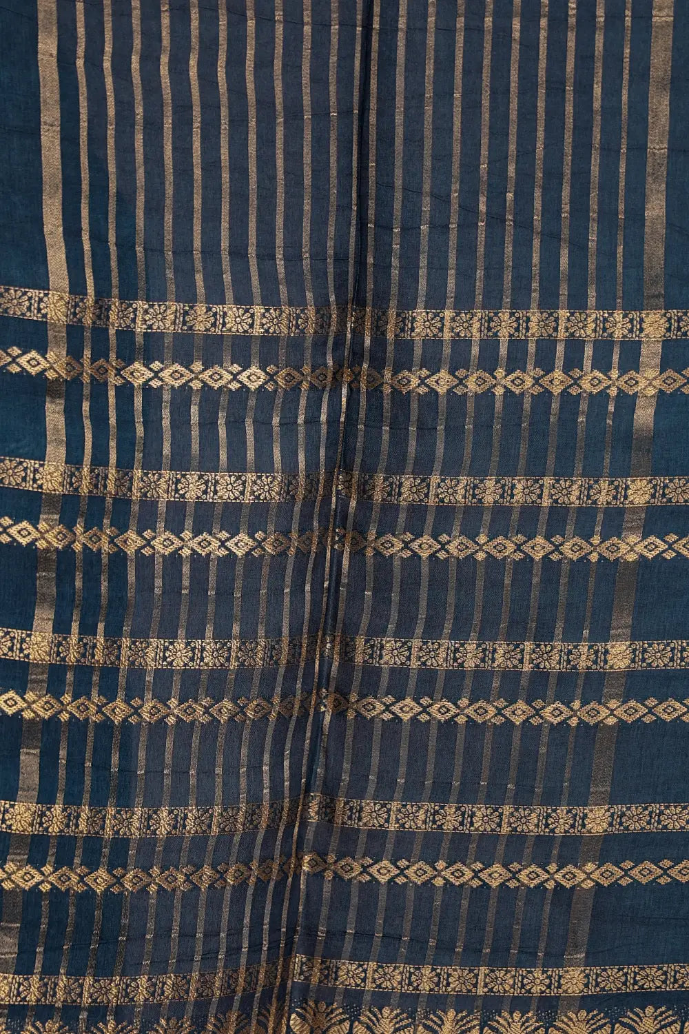 Saphire Blue Semi Banarasi Saree