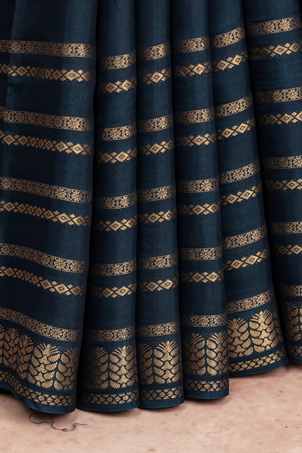 Saphire Blue Semi Banarasi Saree