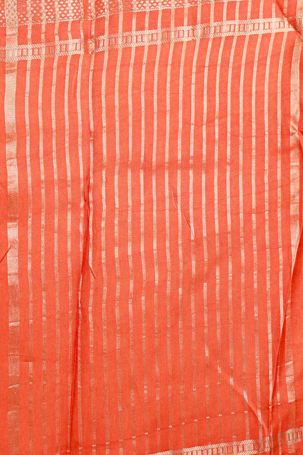 Orange Semi Banarasi Saree