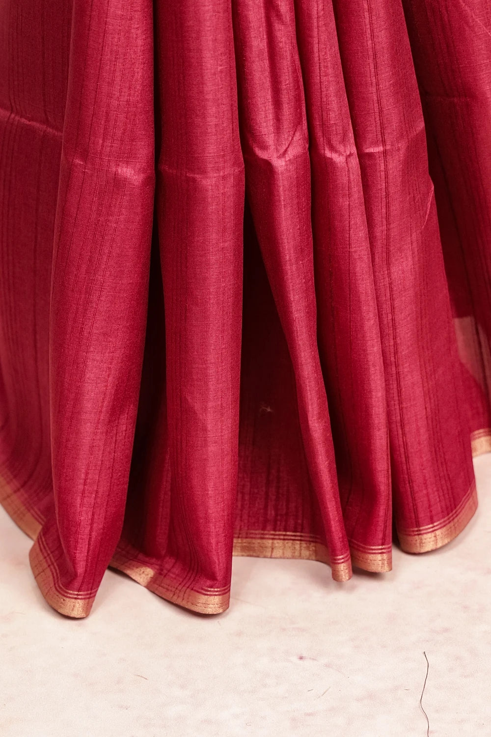 Dark Onion Colour Semi Jute Saree