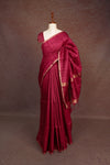 Dark Onion Colour Semi Jute Saree
