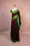 Dark Brown Semi Kanchi Soft Silk Saree