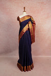 Navy Blue Semi Kanchi Soft Silk Saree