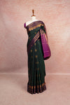 Peacock Green Semi Kanchi Soft Silk Saree