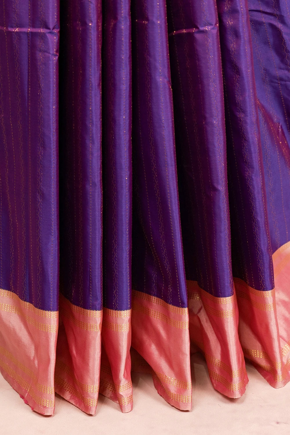 Violet Blue Semi Silk Saree