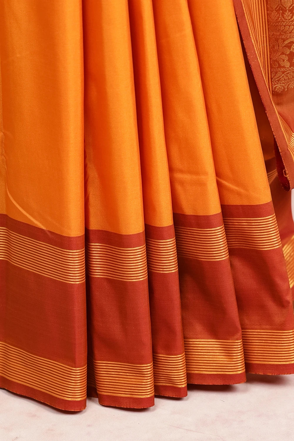Mango Yellow Semi Kanchi Soft Silk Saree