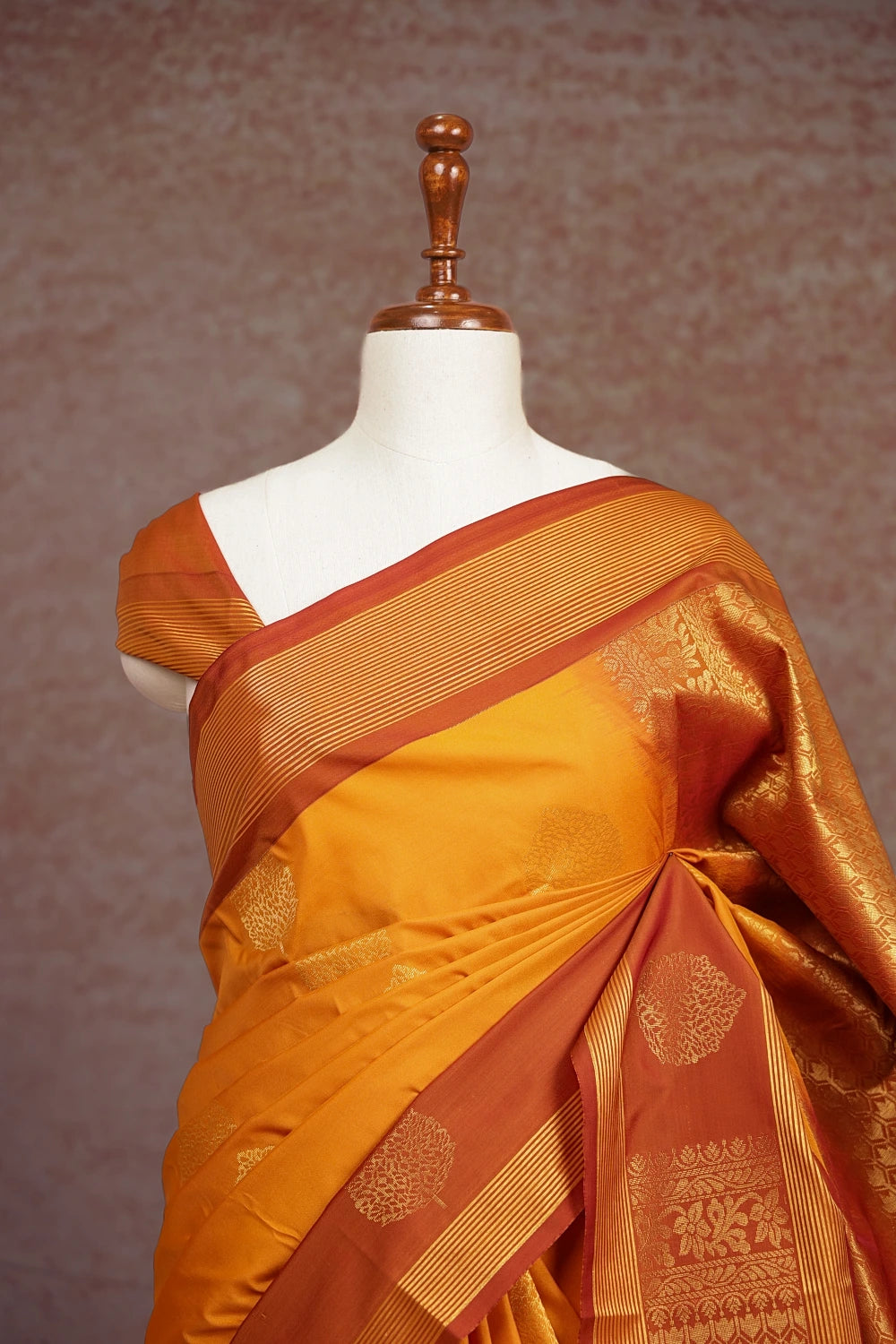 Mango Yellow Semi Kanchi Soft Silk Saree