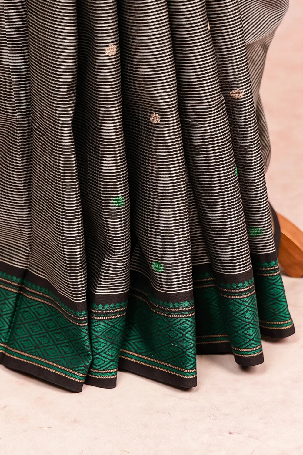 Black Grey Kanchi Soft Silk Saree