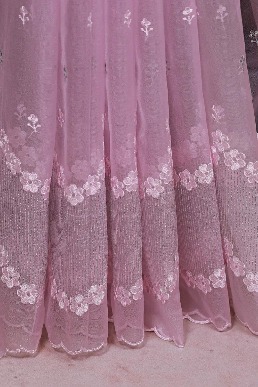 Light Pink Semi Organza Saree