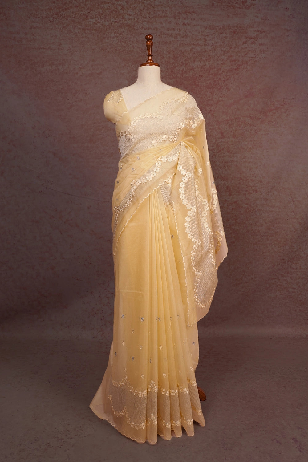 Sandal Semi Organza Saree