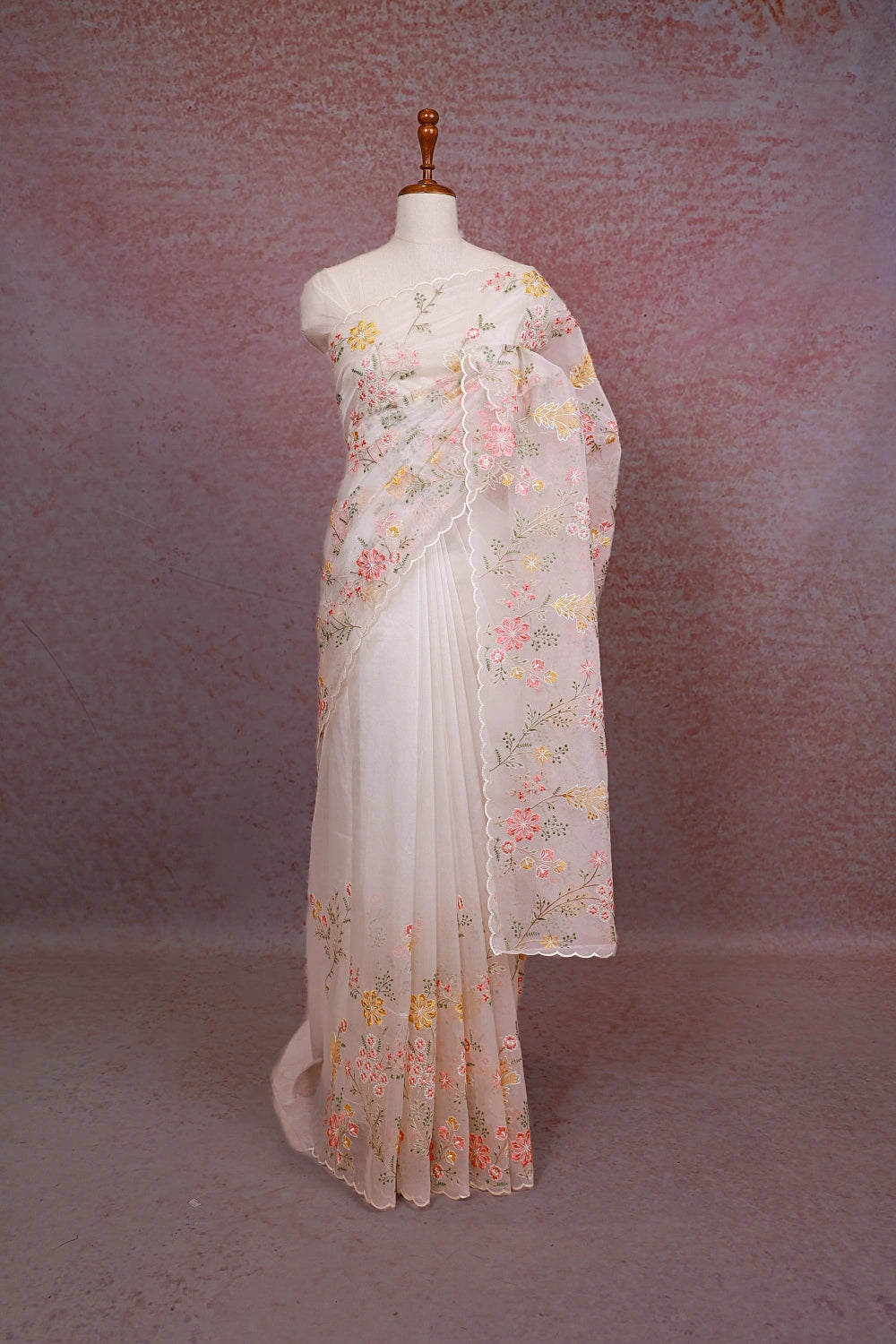 White Semi Organza Saree
