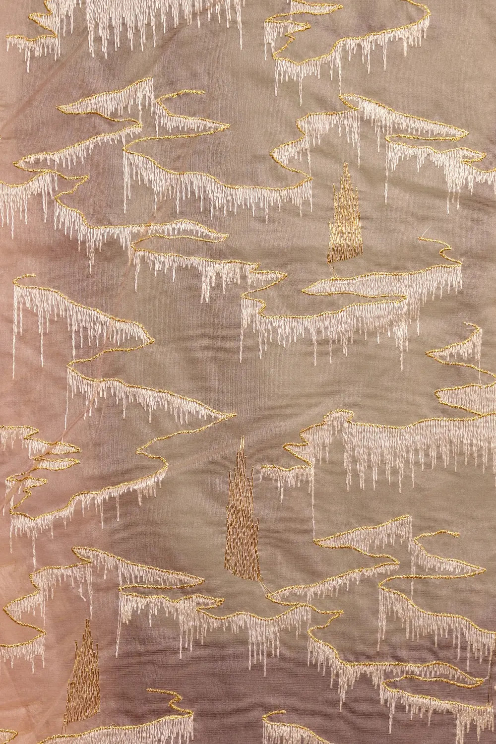 Light Peach Semi Organza Saree