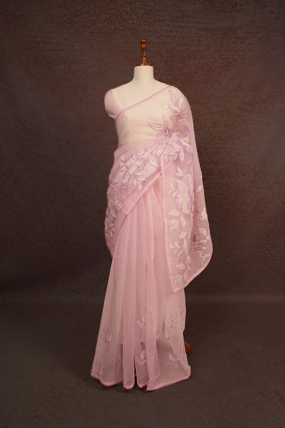 Light Pink Semi Organza Saree