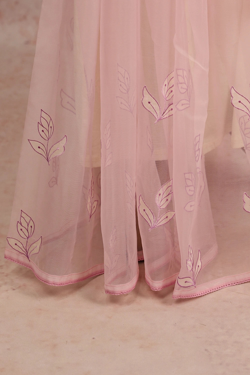Light Pink Semi Organza Saree
