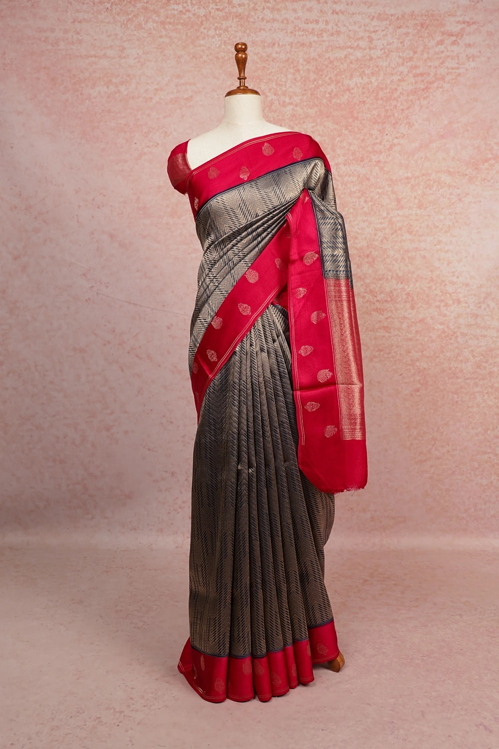 Dark Blue Banarasi Georgette Saree