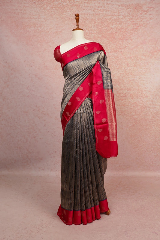 Dark Blue Banarasi Georgette Saree