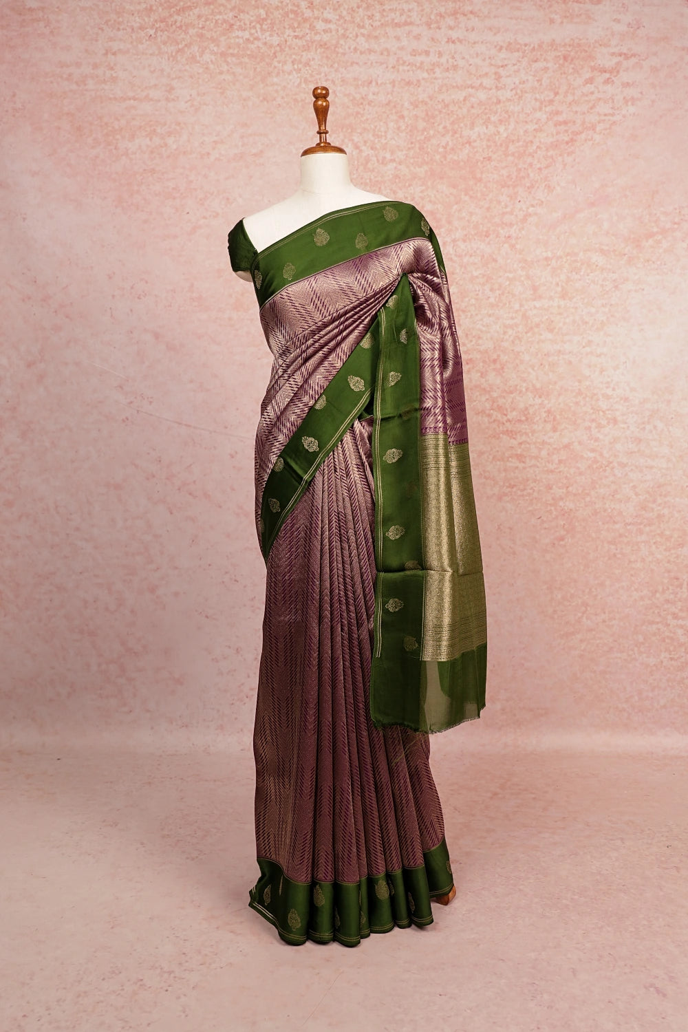 Violet Banarasi Georgette Saree