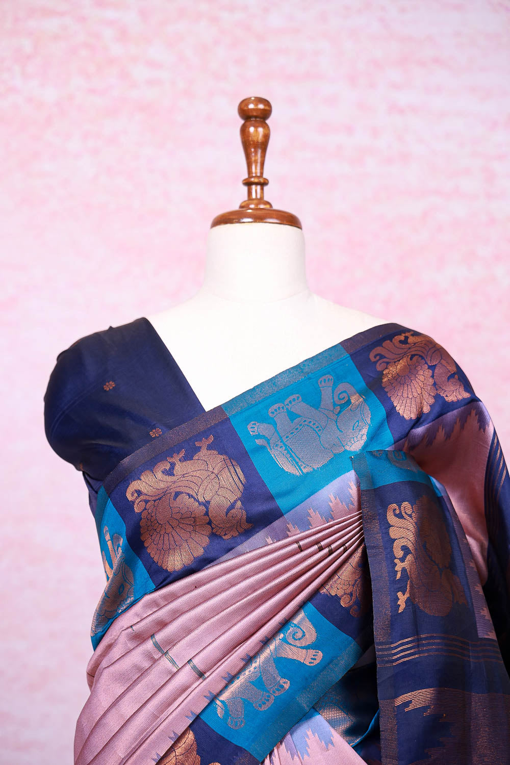 Light Lavender Semi Silk Saree - Seematti