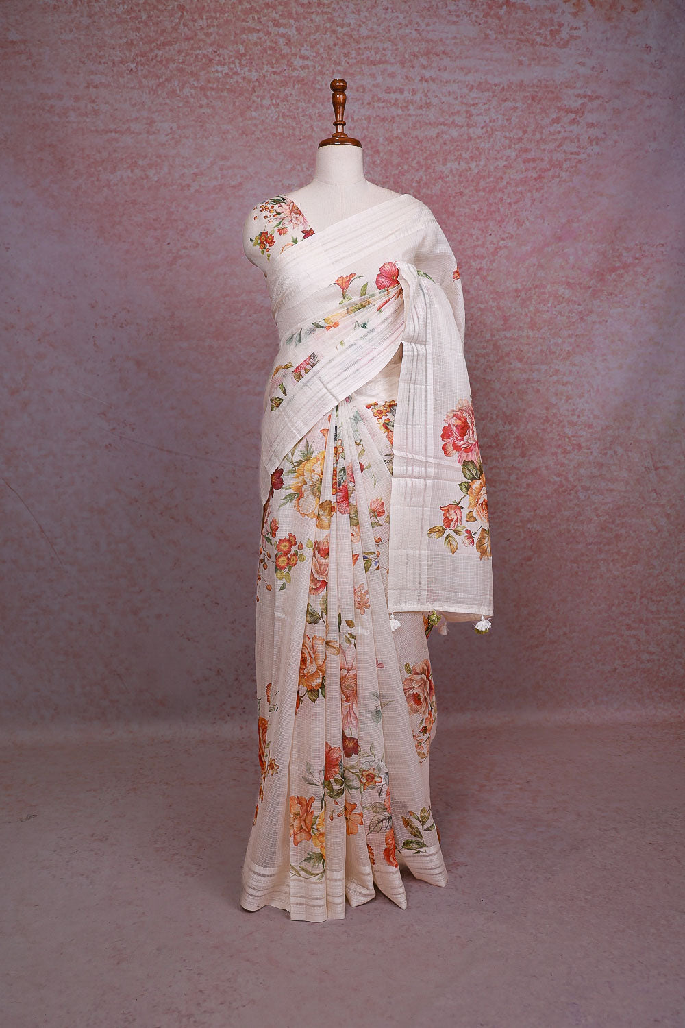 Cream Kota Saree