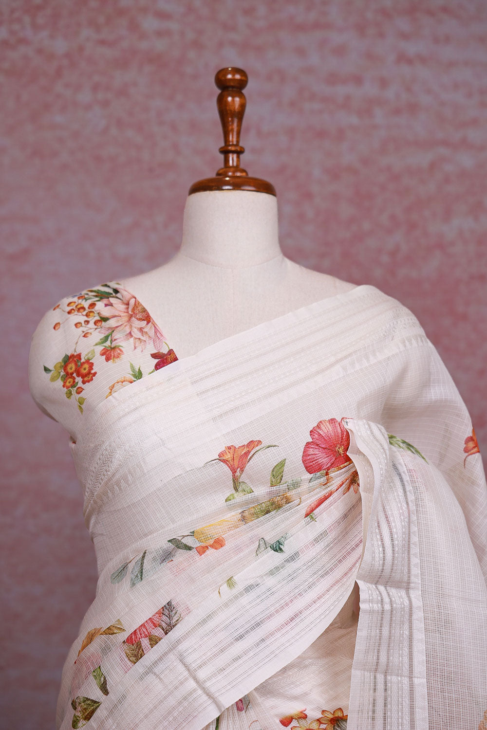 Cream Kota Saree
