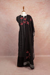 Black Cotton Applic Work Unstitched Churidhar Material