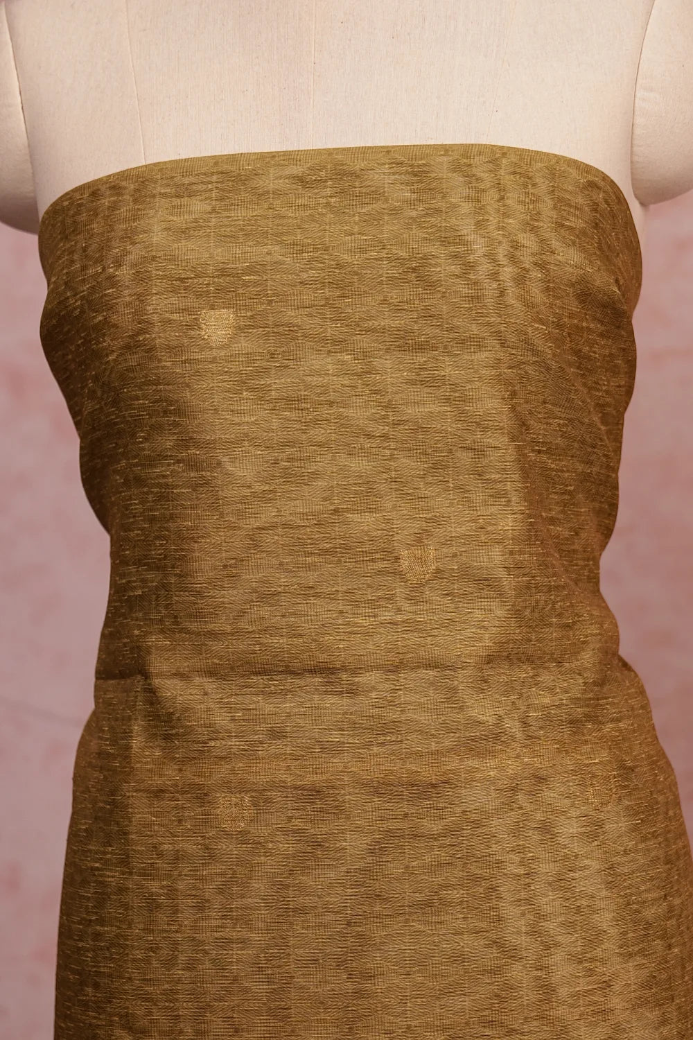 Gold Tissue Silk Self Design Unstitched Churidhar Material