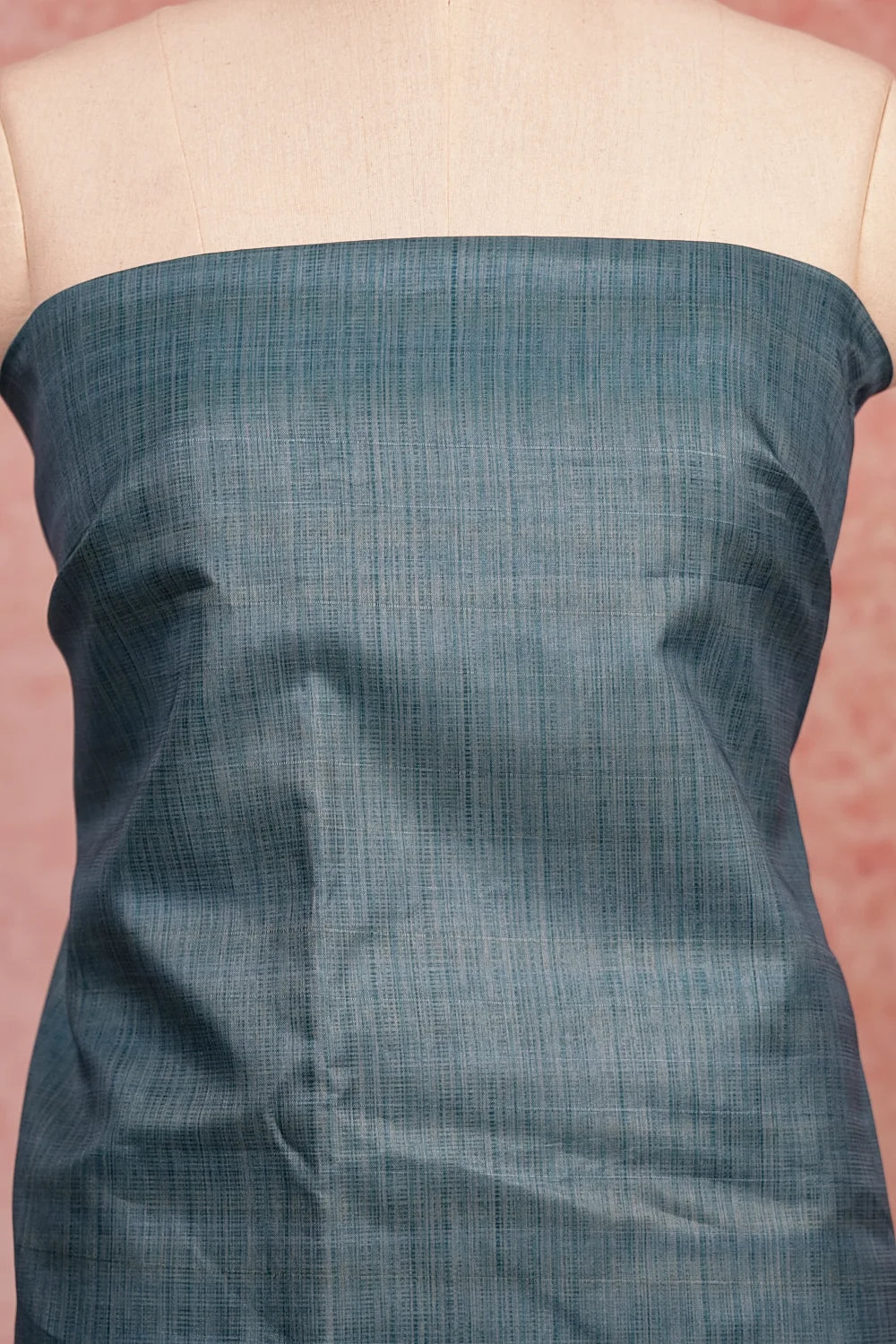 Greyish Blue Semi Tussar Printed Unstitched Churidhar Material