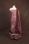 Light Purple Semi Linen Kantha Stiched Unstitched Churidhar Material