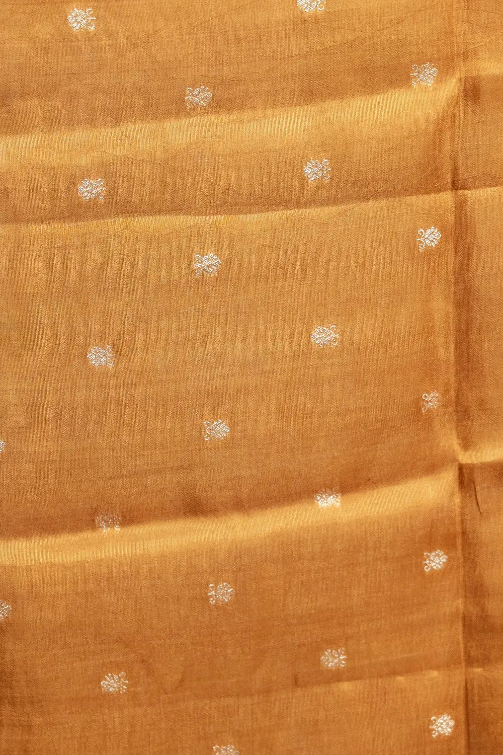 Mustard Yellow Organza Printed Unstitched Churidhar Material