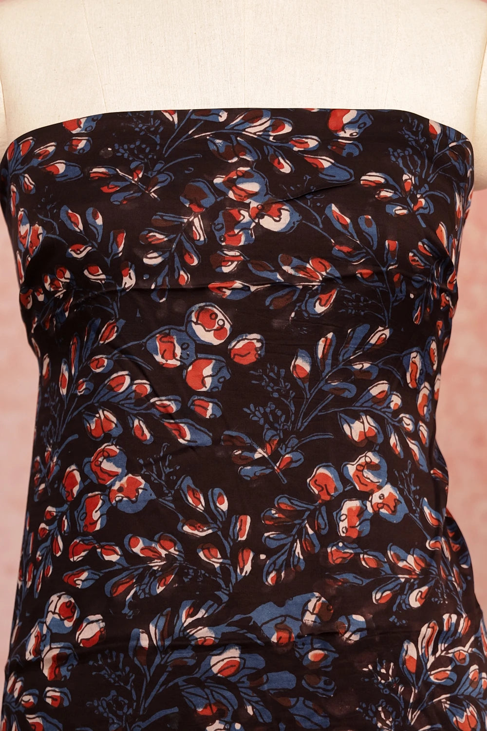 Black Modal Silk Printed Unstitched Churidhar Material