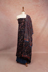 Black Modal Silk Printed Unstitched Churidhar Material