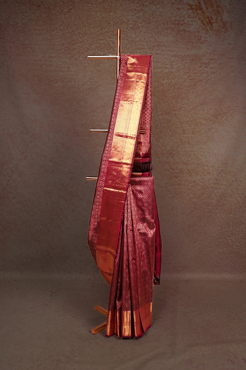 Wine Colour Kancheepuram Silk Saree